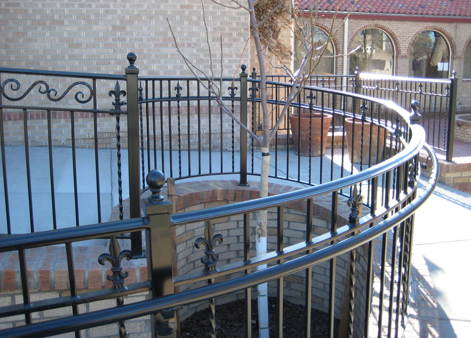 curved Outdoor Metal Stair Railing